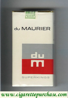 Du Maurier Superkings white 100s cigarettes soft box